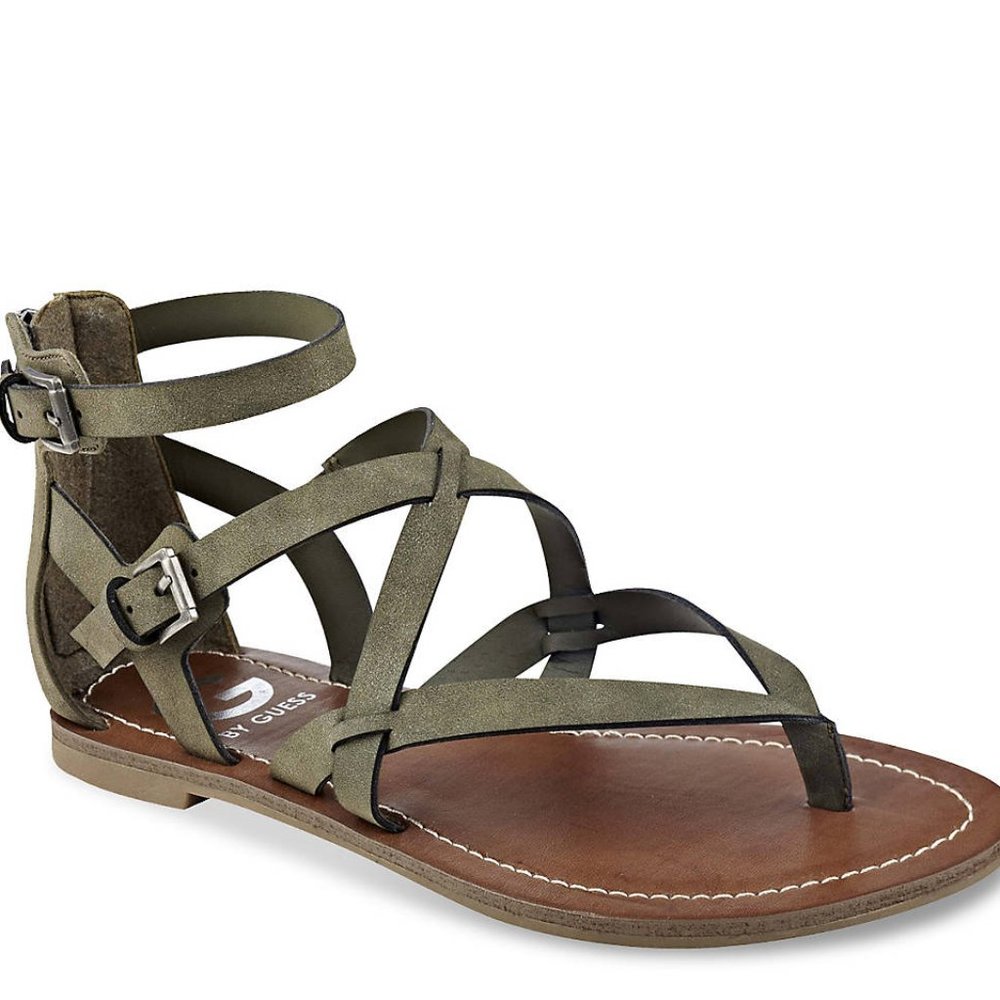 G by Guess Olive Green Howy Gladiator Sandal